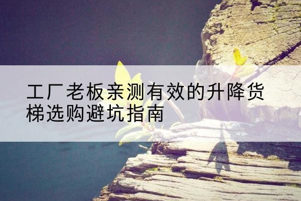 安陆升降货梯怎么选-工厂老板亲测有效的升降货梯选购避坑指南