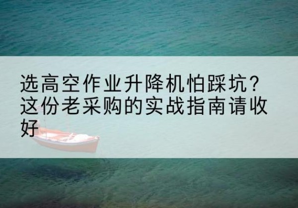 安陆高空作业升降机厂家推荐-选高空作业升降机怕踩坑？这份老采购的实战指南请收好