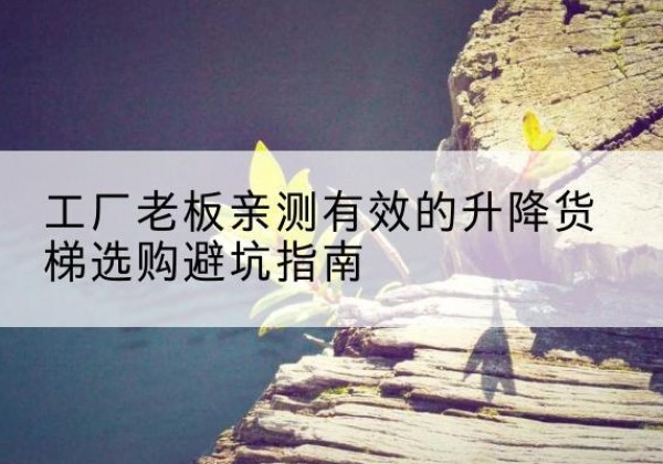 安陆升降货梯怎么选-工厂老板亲测有效的升降货梯选购避坑指南